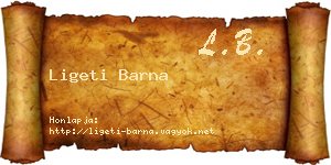 Ligeti Barna névjegykártya