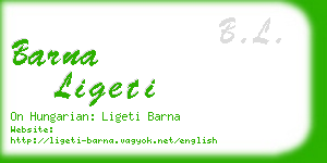 barna ligeti business card